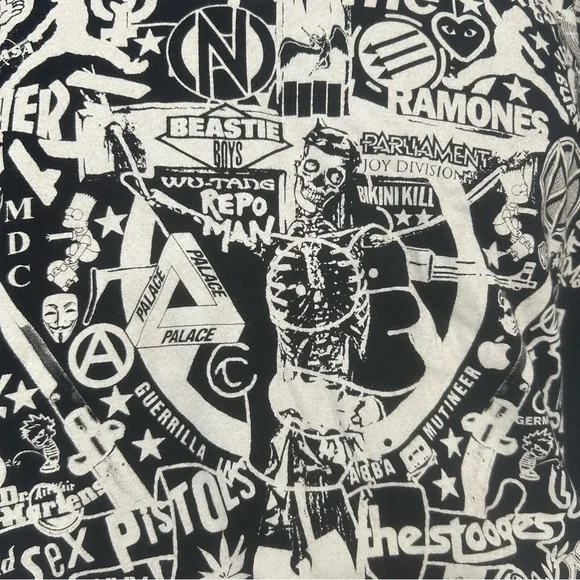 Next level apparel t shirt mens size XL black w/white graphic grunge punk skater - Picture 8 of 16